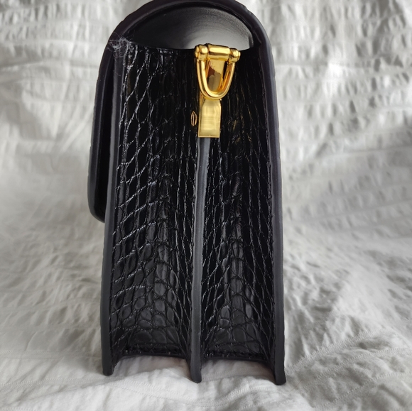 Sinbono Ella Square Faux Crocodile Bag in Black - Picture 4 of 7